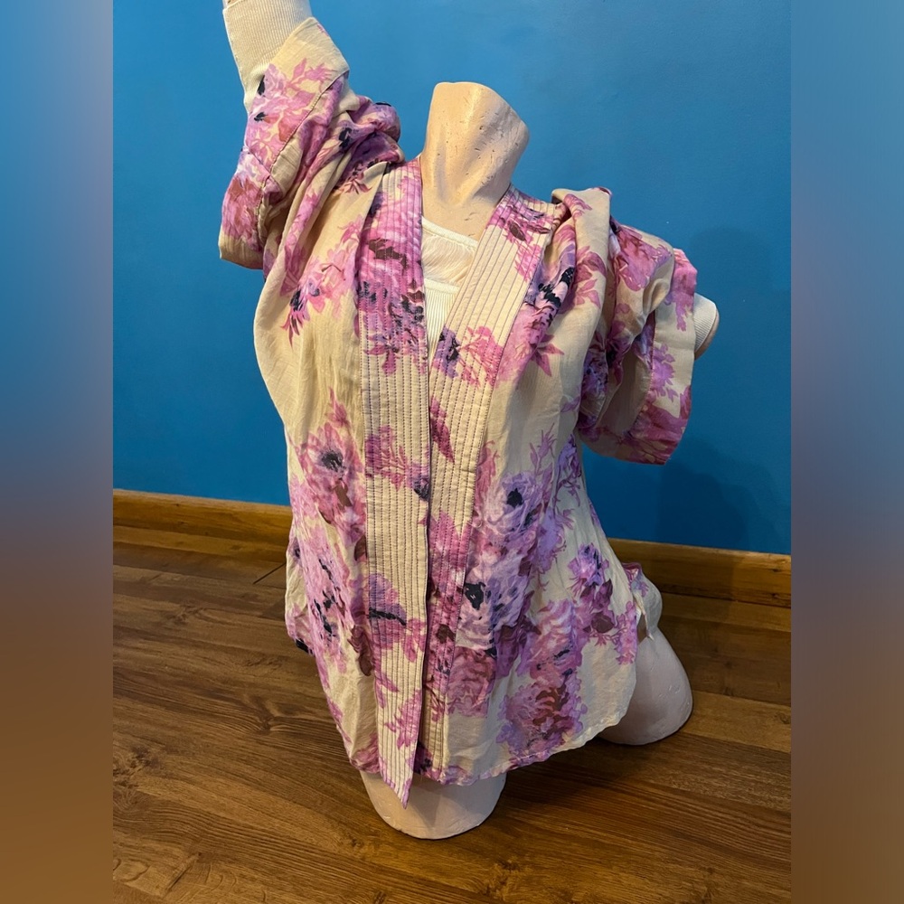 Anthropologie Erfurt Luxury Floral Kimono One Size made in Denmark